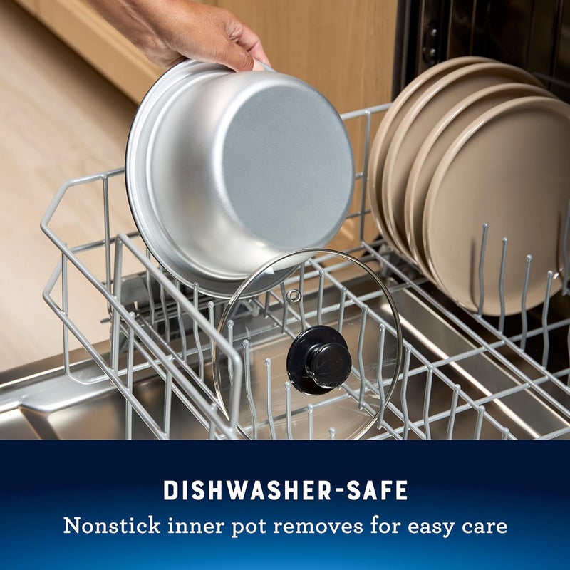 Oster 6-Cup Rice Cooker with Steamer Tray, Electric Rice Maker, Automatic Keep Warm, Nonstick Inner Pot, Black - Image 5